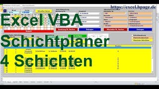 Schichtplaner 4 Schicht System mit Bilder in Excel VBA [upl. by Daveta886]