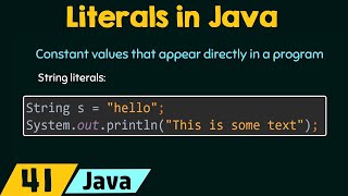 Java Tutorial Literals in Java [upl. by Eugor]