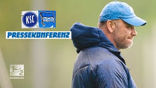 quotWir wollen den dritten Sieg am Stückquot  PK vor Karlsruhe mit Pál Dárdai und Benny Weber [upl. by Nahsaj]