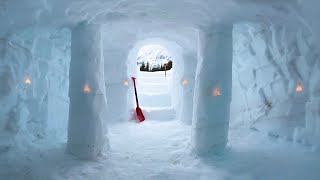 LUXURY SNOW CAVE BUILD  How To BuildDig a Large Snow Cave [upl. by Cressida673]