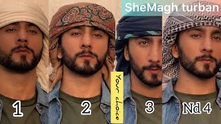 How To Tie 4 Types SheMagh Turban  SheMagh Style tutorials  Majid shah [upl. by Basilius]