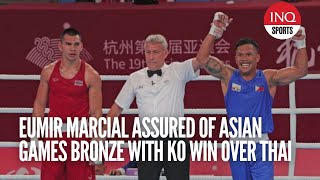 Eumir Marcial assured of Asian Games bronze with KO win over Thai [upl. by Attehcnoc781]