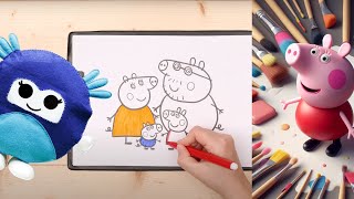 Come disegnare facile Peppa Pig e la sua famiglia [upl. by Samson]