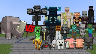 Alexs Mobs quotRhinocerosquot vs All Mob in Minecraft Mob Battle [upl. by Fabian]