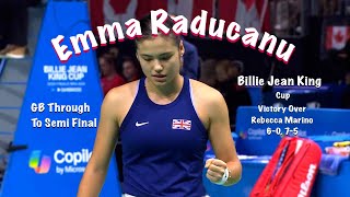 Raducanu Shines Great Britain Advances in Billie Jean King Cup [upl. by Fiel]