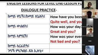 online ENGLISH CLASS level oneLESSONFOUR [upl. by Gnolb647]