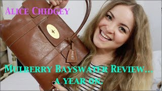 Mulberry Bayswater Review A Year On amp Whats in my Bag  Alicechidgey [upl. by Odranar377]