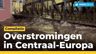 Overstromingen in CentraalEuropa door zware regenval  Compilatie Weerplaza [upl. by Eibbor]