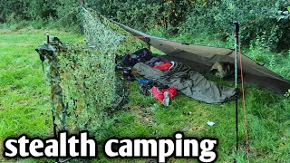 stealth camping wild camping using oex bivvi bag and oex tarp with camouflage net [upl. by Evans642]