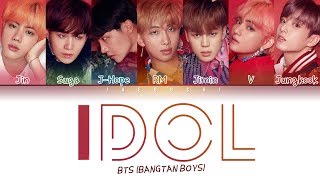 BTS 방탄소년단  IDOL Color Coded Lyrics EngRomHan가사 [upl. by Karilynn285]