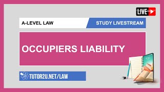 ALevel Law Study Livestream  Occupiers Liability [upl. by Oatis209]