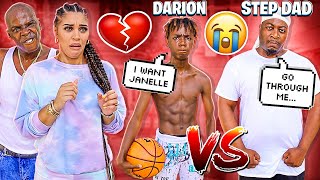 1 VS 1 BASKETBALL GAME MY BROTHER DARION VS MY STEP DAD MARVIN 💔😭 [upl. by Tindall394]