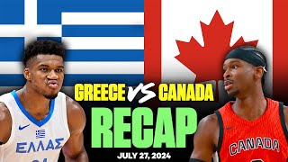 Greece vs Canada Recap  Paris 2024 Basketball Reaction amp Analysis [upl. by Nimaj]