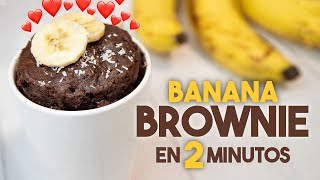 BROWNIE de PLÁTANO en MICROONDAS 🍫🍌  en 2 minutos [upl. by Oirazan]