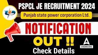 PSPCL JE Recruitment 2024  PSPCL JE Notification 2024 Out  Full Details [upl. by Sucramel]