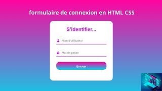 Comment Créer un formulaire de connexion HTML amp CSS [upl. by Lynde]