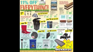 Menards 11 OFF Everything Free After Rebates Deals and Sale Ad 0414202204232022 Stock Prep [upl. by Derman]