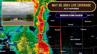 May 20th 2024 Severe Weather Coverage As It Happened  Tornado Warning for Mecosta [upl. by Lerret]