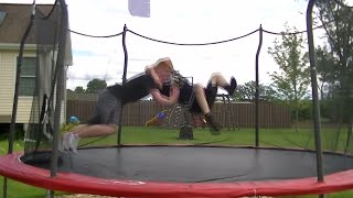 Top 50 WWE Finishers of 2014 on Trampoline [upl. by Atinna]