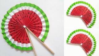 Membuat Kipas Menarik dari Kertas Origami Mudah  How to Make Paper Fan  diy craft [upl. by Aivonas]