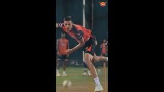 Marco Jansen in the Nets  SRH  IPL 2022 [upl. by Ahsinotna2]