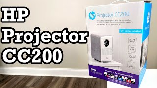 HP Projector CC200 Roku Express Projection Screen Unboxing Setup Review Install [upl. by Natek]