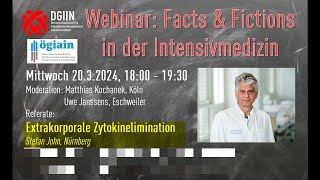 Webinar DGIINÖGIAIN Facts amp Fictions quotExtrakorporale Zytokineliminationquot [upl. by Lemay]