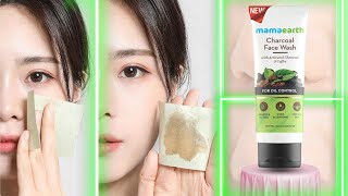 MAMA EARTH CHARCOAL FACE WASH  BEST FOR OLY SKIN  FOR OLY CONTROL  BEST CLEAN facewash review [upl. by Ydualc280]