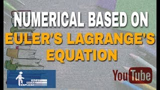 Example based on Eulers Lagrange Equation Very easy method [upl. by Clougher]