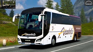 MAN LIONS COACH  BUS TRAVEL  TURIN  BERN  ETS 2 BUS SIMULATOR  PART 6 [upl. by Snashall]