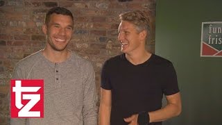 Schweini und Poldi im DoppelInterview  Schweinsteiger quotPoldi weiß nicht was Mode istquot [upl. by Timon]