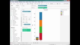 How to Create a Stacked Bar Chart Using Multiple Measures in Tableau [upl. by Anierdna516]