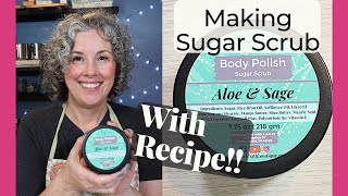 How to a Made Nourishing Emulsified Sugar Scrub  with Free Recipe [upl. by Barby97]