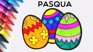 Impariamo come disegnare le uova di Pasqua  Disegni per bambini  Chiki Arte Italiana [upl. by Attenat]