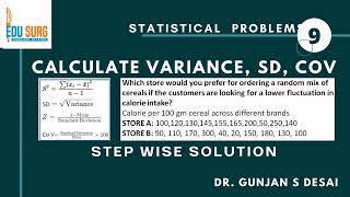 Calculate variance standard deviation and coefficient of variation  Statistics made easy [upl. by Attoynek]