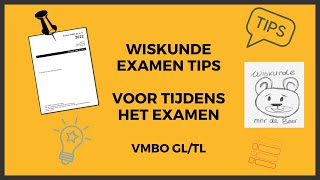 Wiskunde Examen Tips tijdens het examen VMBO TLGL van Meneer de Beer [upl. by Cirad]