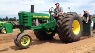 Two Unique John Deere Tractors Pullin Hard [upl. by Scherle470]