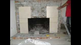 Fireplace Refacing From Brick to Tile [upl. by Illek838]