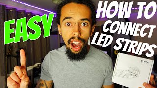 How To Connect Two LED Strips Together EASY WITHOUT Soldering OR Extra Wires [upl. by Kyne]