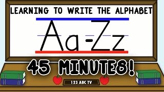 How to Write Letters AZ – Learning to Write the Alphabet for Kids – Uppercase and Lowercase Letters [upl. by Malinin]