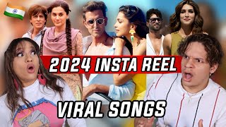 Waleska amp Efra reaction to INDIAN SONGS that went viral on REELSTIKTOK in 2024 [upl. by Airetas848]