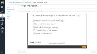 AWS Academy Machine Learning  Module 6 Knowledge Check  2021 Version [upl. by Sirenay]