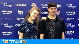 Primera rueda de prensa de Amaia y Alfred en Lisboa Directo  Eurovisión 2018 [upl. by Nnaeirb644]