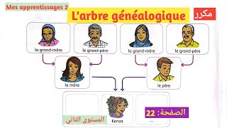 Larbre généalogique activités orales unité 2 mes apprentissages en français 2 aep page 22 الصفحة [upl. by Jesselyn]