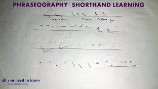 Shorthand Phraseography  Shorthand Learning [upl. by Horatia635]