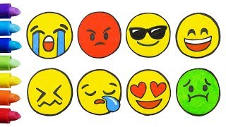 How To Draw and Color Emoticons Emoji [upl. by Renny]