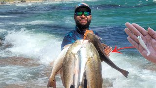 EPIC Fall Fishing EXPERIENCE Jetty Fishing fish pass with lures LIMITS OF REDFISH [upl. by Ainollopa]