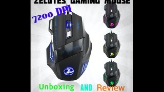 Zelotes Gaming Mouse 7200 DPI  UnboxingReview [upl. by Yorle]