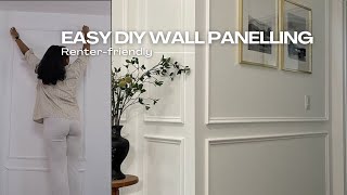 DIY Renter Friendly Wall Paneling Wainscoting  EASY DIY WALL PANELLING  HOW TO GUIDE [upl. by Ardiek]