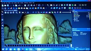 196 ArtCAM Carveco grayscale image to HD 3D relief the mona Lisa [upl. by Hsiwhem]